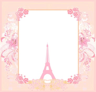 Eiffel tower artistic background. Vector illustration.
