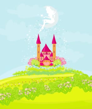 fairy flying above castle