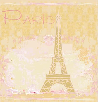 vintage retro Eiffel card