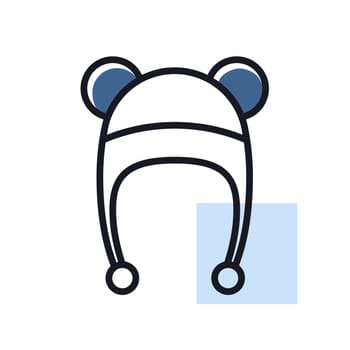 Baby hat with ears isolated vector icon. Graph symbol for children and newborn babies web site and apps design, logo, app, UI