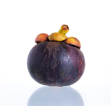Fresh mangosteen fruit on the white background