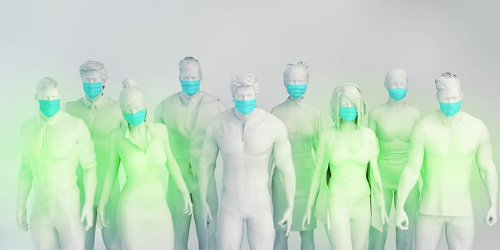 Herd Immunity Concept for Coronavirus Prevention Background
