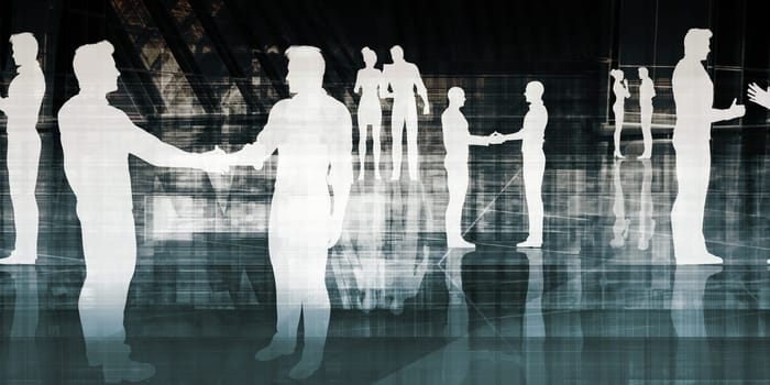 Business Meeting with People Shaking Hands as Background
