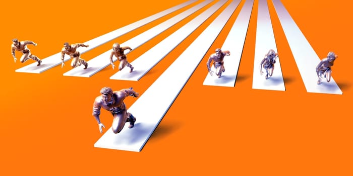 Business People Leadership Concept with Team Running Forward