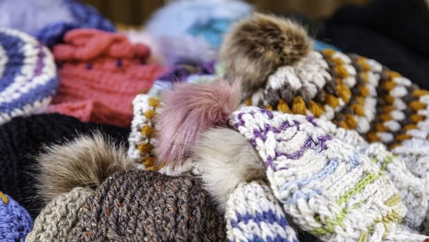 Detail of handmade cotton winter clothing, cold and protection