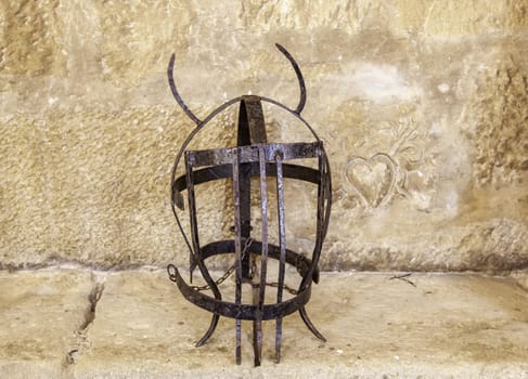 Detail of old instruments of torture of the inquisition, pain and religion