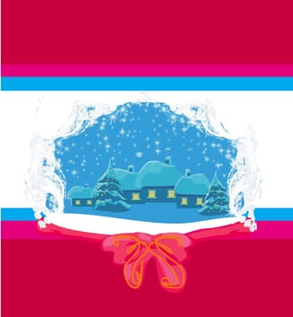 Christmas night in the village card