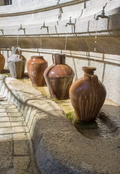 Concepcion Square Historical fountain. First of piped water in Caceres, Extremadura, Spain