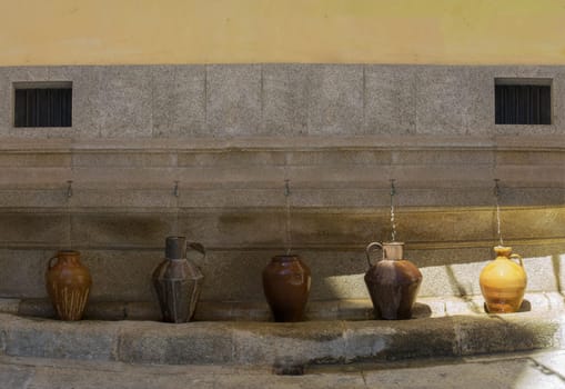 Concepcion Square Historical fountain. First of piped water in Caceres, Extremadura, Spain