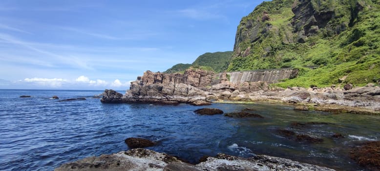 Nanya Strange Rocks, New Taipei City - Jul 27, 2022 : Strange rocks and rocks stretching hundreds of meters, can be said to be Bamboo Shoot Rock, Ice Cream Rock, Sea Dog Rock, etc. in the Natural Geology Classroom, Xinshi, Taiwan