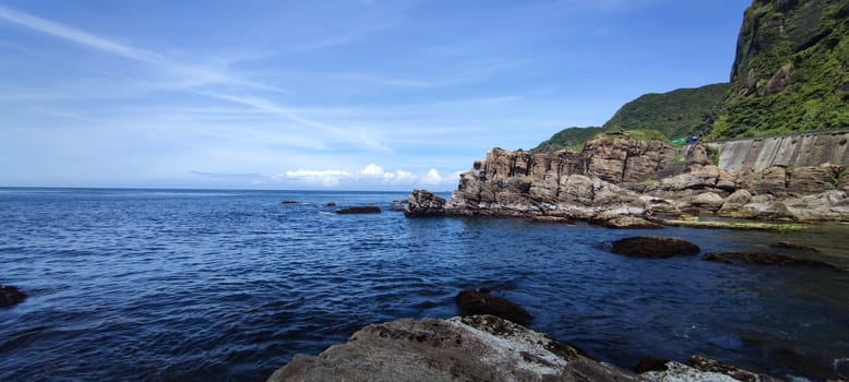 Nanya Strange Rocks, New Taipei City - Jul 27, 2022 : Strange rocks and rocks stretching hundreds of meters, can be said to be Bamboo Shoot Rock, Ice Cream Rock, Sea Dog Rock, etc. in the Natural Geology Classroom, Xinshi, Taiwan