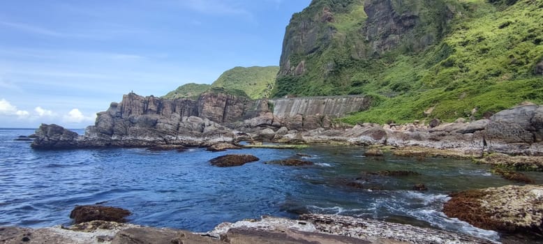 Nanya Strange Rocks, New Taipei City - Jul 27, 2022 : Strange rocks and rocks stretching hundreds of meters, can be said to be Bamboo Shoot Rock, Ice Cream Rock, Sea Dog Rock, etc. in the Natural Geology Classroom, Xinshi, Taiwan