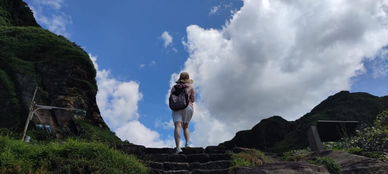 Nanya Strange Rocks, New Taipei City - Jul 27, 2022 : Strange rocks and rocks stretching hundreds of meters, can be said to be Bamboo Shoot Rock, Ice Cream Rock, Sea Dog Rock, etc. in the Natural Geology Classroom, Xinshi, Taiwan