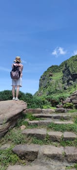 Nanya Strange Rocks, New Taipei City - Jul 27, 2022 : Strange rocks and rocks stretching hundreds of meters, can be said to be Bamboo Shoot Rock, Ice Cream Rock, Sea Dog Rock, etc. in the Natural Geology Classroom, Xinshi, Taiwan