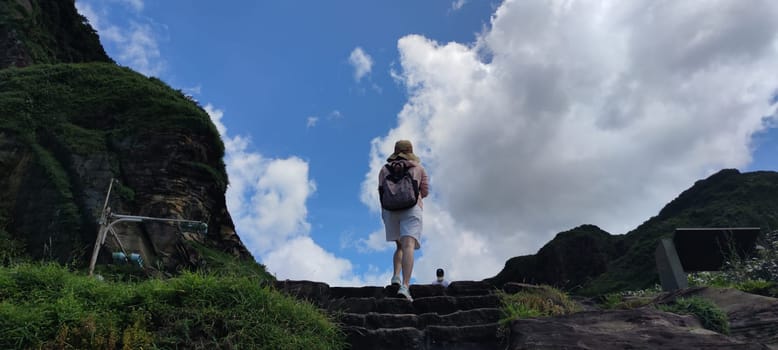 Nanya Strange Rocks, New Taipei City - Jul 27, 2022 : Strange rocks and rocks stretching hundreds of meters, can be said to be Bamboo Shoot Rock, Ice Cream Rock, Sea Dog Rock, etc. in the Natural Geology Classroom, Xinshi, Taiwan