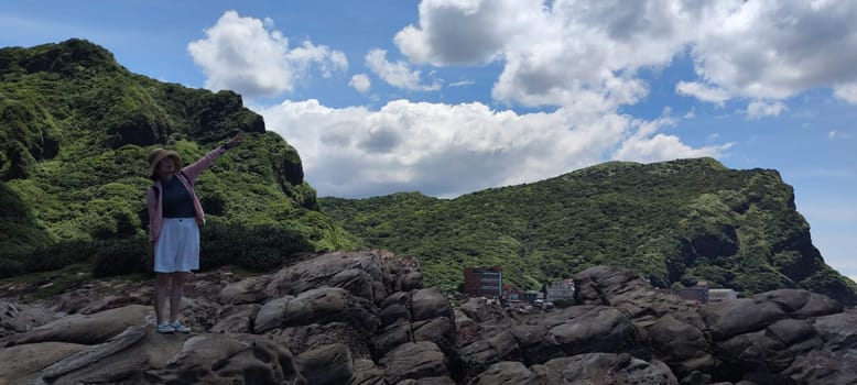 Nanya Strange Rocks, New Taipei City - Jul 27, 2022 : Strange rocks and rocks stretching hundreds of meters, can be said to be Bamboo Shoot Rock, Ice Cream Rock, Sea Dog Rock, etc. in the Natural Geology Classroom, Xinshi, Taiwan