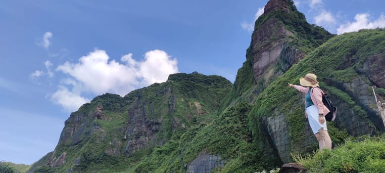 Nanya Strange Rocks, New Taipei City - Jul 27, 2022 : Strange rocks and rocks stretching hundreds of meters, can be said to be Bamboo Shoot Rock, Ice Cream Rock, Sea Dog Rock, etc. in the Natural Geology Classroom, Xinshi, Taiwan