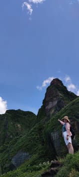 Nanya Strange Rocks, New Taipei City - Jul 27, 2022 : Strange rocks and rocks stretching hundreds of meters, can be said to be Bamboo Shoot Rock, Ice Cream Rock, Sea Dog Rock, etc. in the Natural Geology Classroom, Xinshi, Taiwan