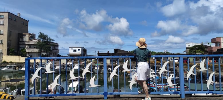 Gongliao Fishing Port, New Taipei City - Jul 27, 2022 : Located in Gongliao District and Miri Longdong Bay, surrounded by mountains on three sides and only facing the sea in the northeast to form a natural small bay, New Taipei City, Taiwan