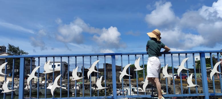 Gongliao Fishing Port, New Taipei City - Jul 27, 2022 : Located in Gongliao District and Miri Longdong Bay, surrounded by mountains on three sides and only facing the sea in the northeast to form a natural small bay, New Taipei City, Taiwan