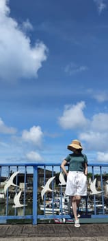 Gongliao Fishing Port, New Taipei City - Jul 27, 2022 : Located in Gongliao District and Miri Longdong Bay, surrounded by mountains on three sides and only facing the sea in the northeast to form a natural small bay, New Taipei City, Taiwan
