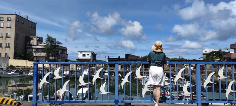 Gongliao Fishing Port, New Taipei City - Jul 27, 2022 : Located in Gongliao District and Miri Longdong Bay, surrounded by mountains on three sides and only facing the sea in the northeast to form a natural small bay, New Taipei City, Taiwan