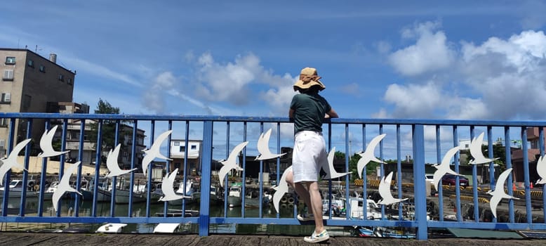 Gongliao Fishing Port, New Taipei City - Jul 27, 2022 : Located in Gongliao District and Miri Longdong Bay, surrounded by mountains on three sides and only facing the sea in the northeast to form a natural small bay, New Taipei City, Taiwan
