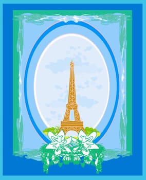 vintage retro Eiffel card
