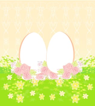 Easter Egg On Grunge Background