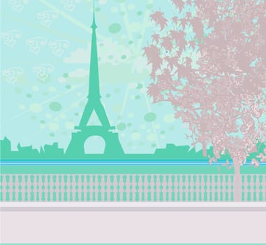 vintage retro Eiffel card