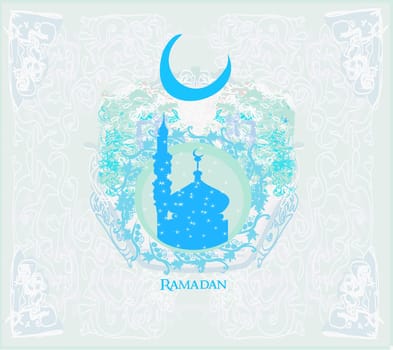Ramadan background - mosque silhouette vector card