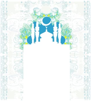 Ramadan background - mosque silhouette vector card