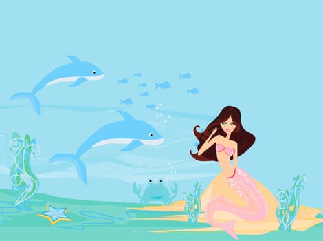 Illustration of a Beautiful mermaid