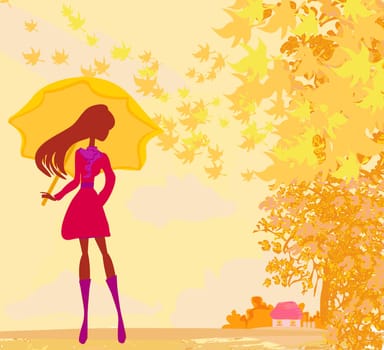 stylish woman with umbrella