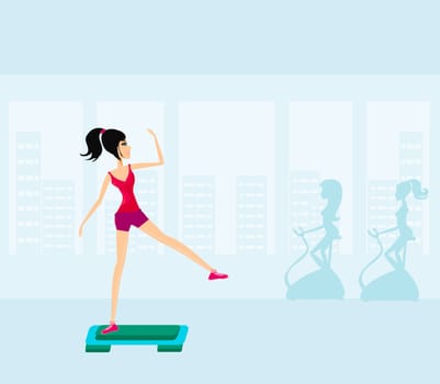 exercise on aerobic step
