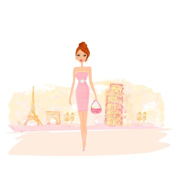 beautiful women Shopping in France and Italy