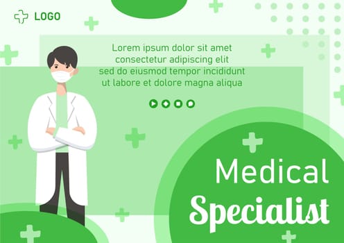 Medical Healthcare Flat Design Illustration Brochure Editable of Square Background Suitable for Social media, Feed, Card, Greetings, Print and Web Internet Ads Template