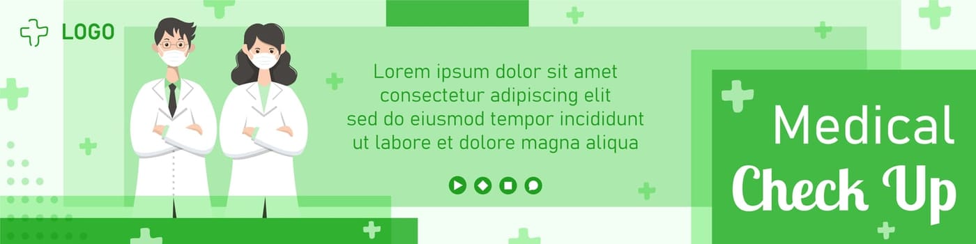Medical Healthcare Flat Design Illustration Banner Editable of Square Background Suitable for Social media, Feed, Card, Greetings, Print and Web Internet Ads Template