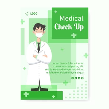 Medical Healthcare Flat Design Illustration Poster Editable of Square Background Suitable for Social media, Feed, Card, Greetings, Print and Web Internet Ads Template