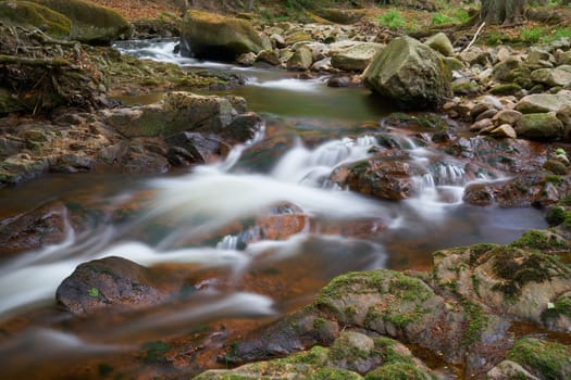 the romantic river Ilse near Ilsenburg at the foot of the Brocken in the Harz National Park in Germany