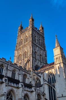 Gloucester Cathedral, formally the Cathedral Church of St Peter and the Holy and Indivisible Trinity in Gloucester, Gloucestershire, United Kingdom