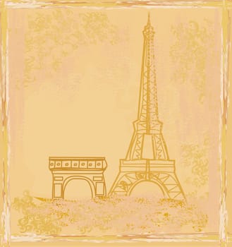 vintage retro Eiffel card