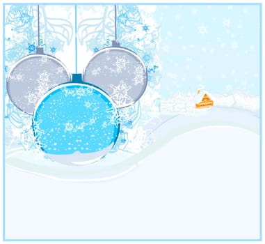 Christmas night in the village card