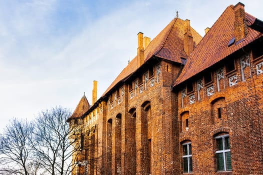 Castle of the Teutonic Order in Malbork - the largest castle in the world by land area in Malbork, Pomerania, Poland