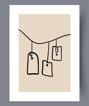 Minimalistic hand drawn wall art banners. Minimal Scandinavian designs for interior. Printable abstract wall posters. Vector illustration.