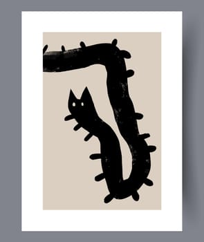 Minimalistic hand drawn wall art banners. Minimal Scandinavian designs for interior. Printable abstract wall posters. Vector illustration.