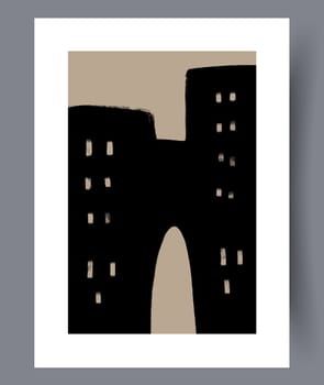 Minimalistic hand drawn wall art banners. Minimal Scandinavian designs for interior. Printable abstract wall posters. Vector illustration.