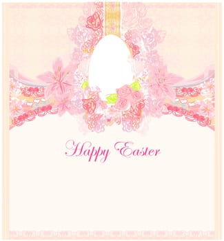Easter Egg On floral Background