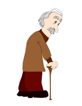 The old man on a white background, vector