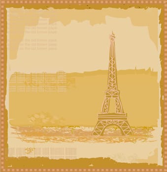 vintage retro Eiffel card